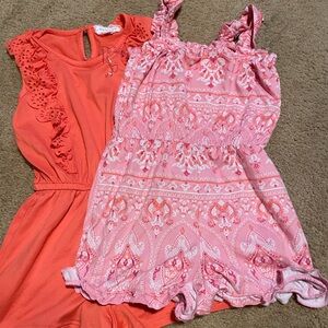 btween Coral and Pink Kids One Pieces
